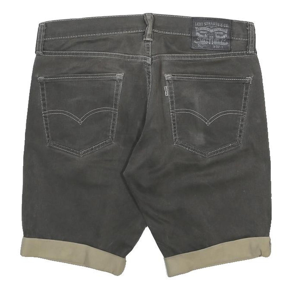 LEVI'S Mens Cotton Blend Black Casual Shorts M W32 Rolled Hem Classic Fit