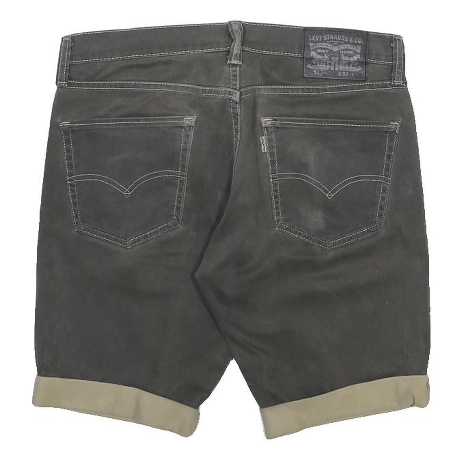 LEVI'S Mens Cotton Blend Black Casual Shorts M W32 Rolled Hem Classic Fit