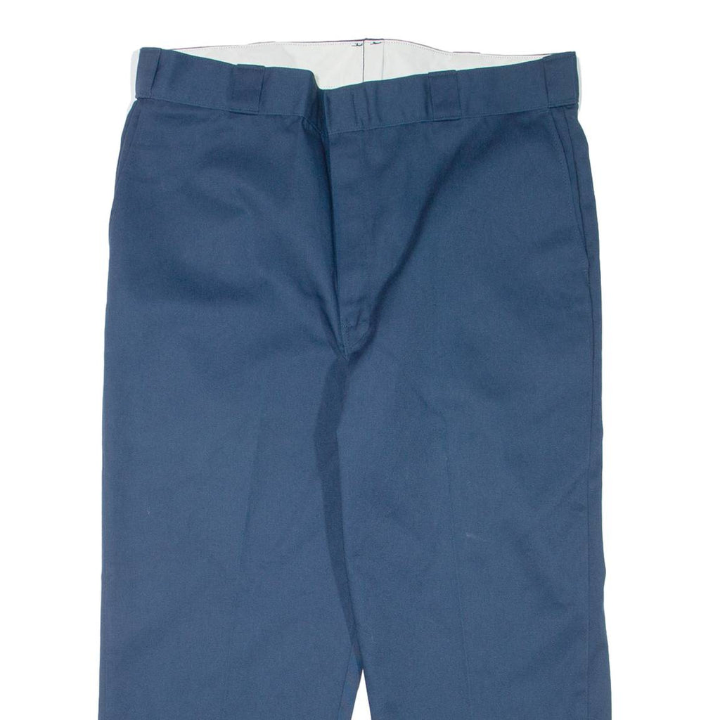 DICKIES Workwear Mens Trousers Blue Relaxed Tapered W37 L24