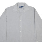 POLO RALPH LAUREN Mens Grey Plain Shirt XL Cotton Blend Classic Button Shirt