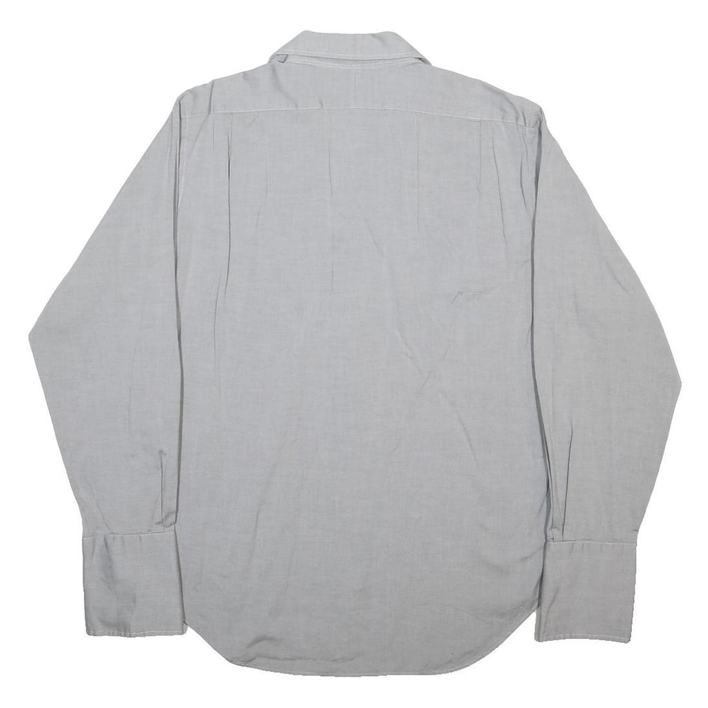 POLO RALPH LAUREN Mens Grey Plain Shirt XL Cotton Blend Classic Button Shirt