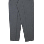 HEELINE Womens Wool Blend Grey Relaxed Straight Trousers W24 L25 Classic Formal