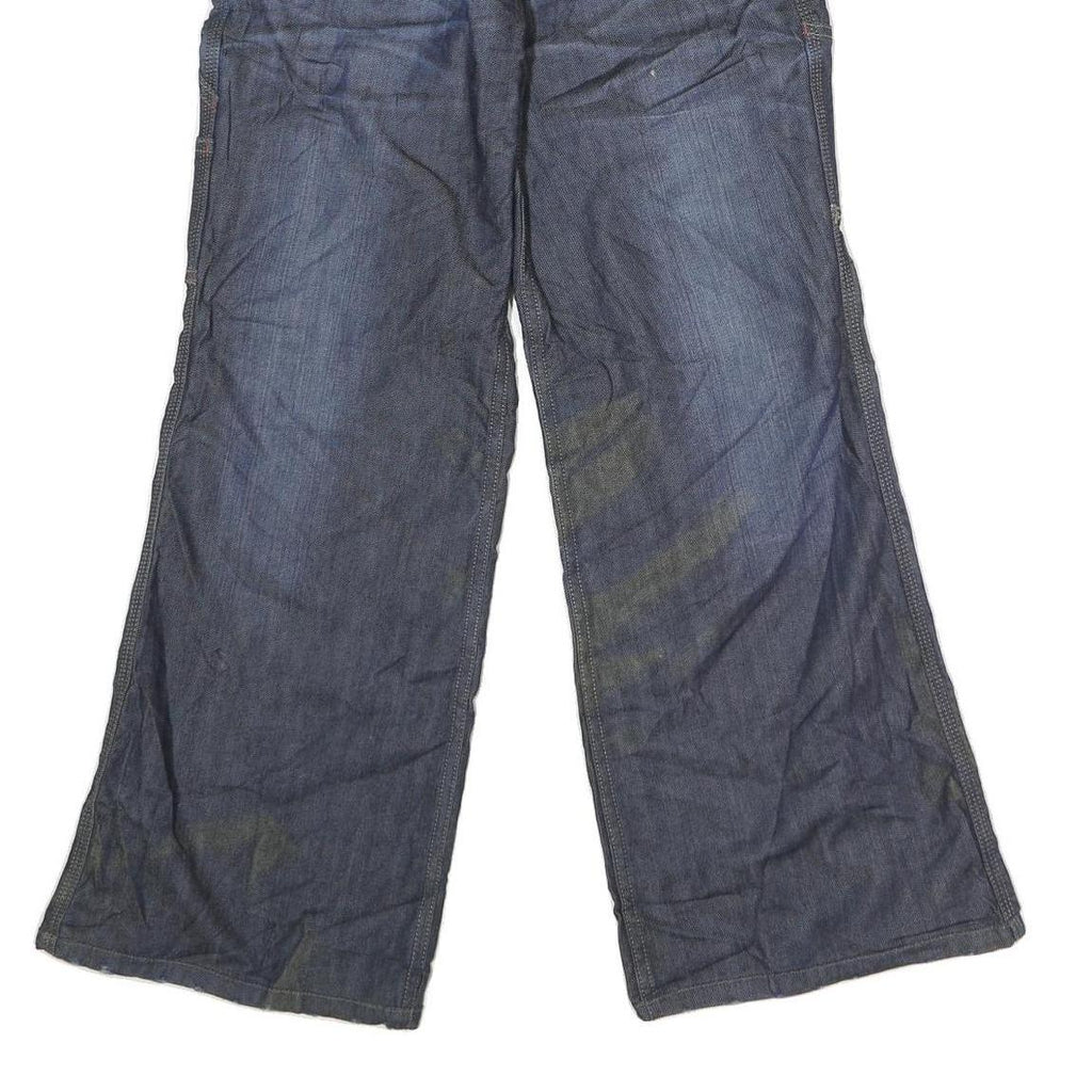 FATDOGJEANS Mens Regular Fit Wide-Leg Denim Blue Jeans W30 L29 Casual Zip Fly