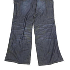 FATDOGJEANS Mens Regular Fit Wide-Leg Denim Blue Jeans W30 L29 Casual Zip Fly