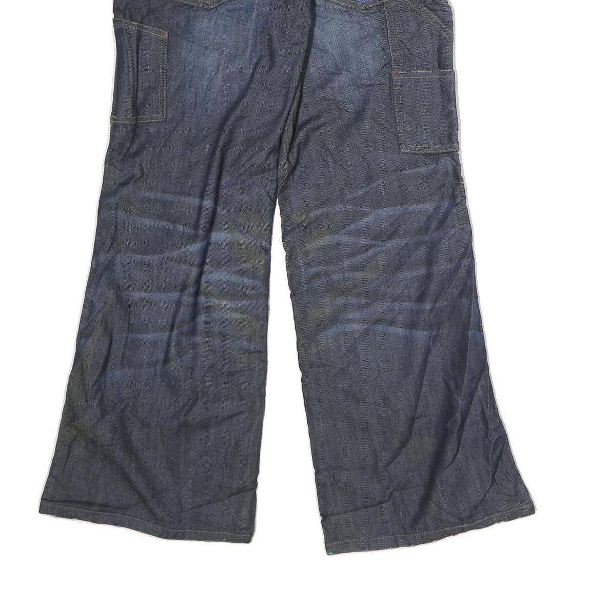 FATDOGJEANS Mens Regular Fit Wide-Leg Denim Blue Jeans W30 L29 Casual Zip Fly