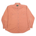 SCANDIA WOODS Mens Orange Plain Cotton Shirt XL Button Down Long Sleeve Casual