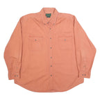 SCANDIA WOODS Mens Orange Plain Cotton Shirt XL Button Down Long Sleeve Casual