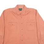 SCANDIA WOODS Mens Orange Plain Cotton Shirt XL Button Down Long Sleeve Casual