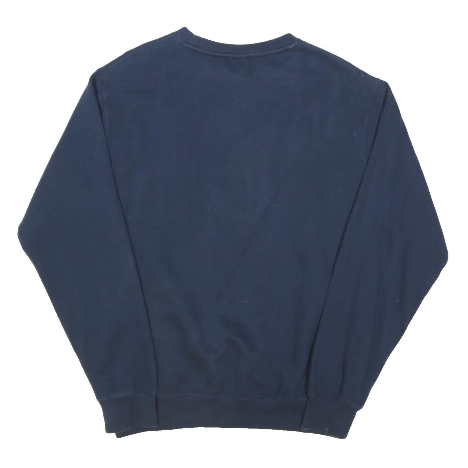 REEBOK Mens Blue Crew Neck Sweatshirt S Cotton Blend Casual Sportswear