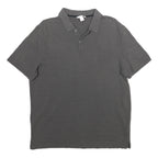 CALVIN KLEIN Mens Grey Short Sleeve Logo Polo Shirt L Cotton Casual Basic