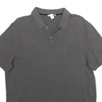 CALVIN KLEIN Mens Grey Short Sleeve Logo Polo Shirt L Cotton Casual Basic