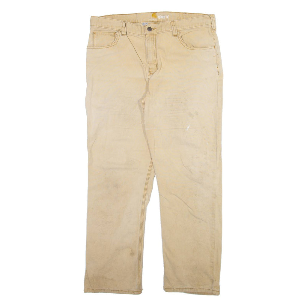 CARHARTT Mens Trousers Cream Relaxed Straight W36 L30