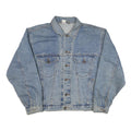 Mens Blue Denim Button Jacket M Cotton Blend Classic Plain Casual Lightweight