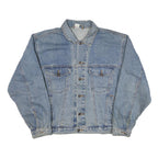 Mens Blue Denim Button Jacket M Cotton Blend Classic Plain Casual Lightweight