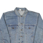 Mens Blue Denim Button Jacket M Cotton Blend Classic Plain Casual Lightweight