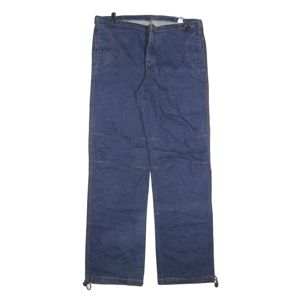 HEART LUCK Mens Jeans Blue Regular Straight Denim Raw W37 L35 Workwear