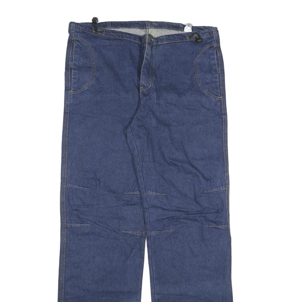 HEART LUCK Mens Jeans Blue Regular Straight Denim Raw W37 L35 Workwear