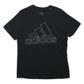 Black Mens Cotton Blend Graphic T-Shirt XS Short Sleeve Crew Neck Adidas Logo