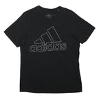 Black Mens Cotton Blend Graphic T-Shirt XS Short Sleeve Crew Neck Adidas Logo
