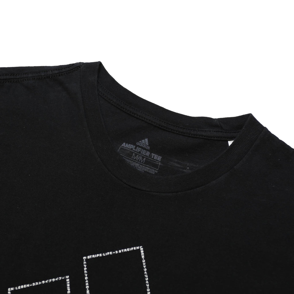 Black Mens Cotton Blend Graphic T-Shirt XS Short Sleeve Crew Neck Adidas Logo