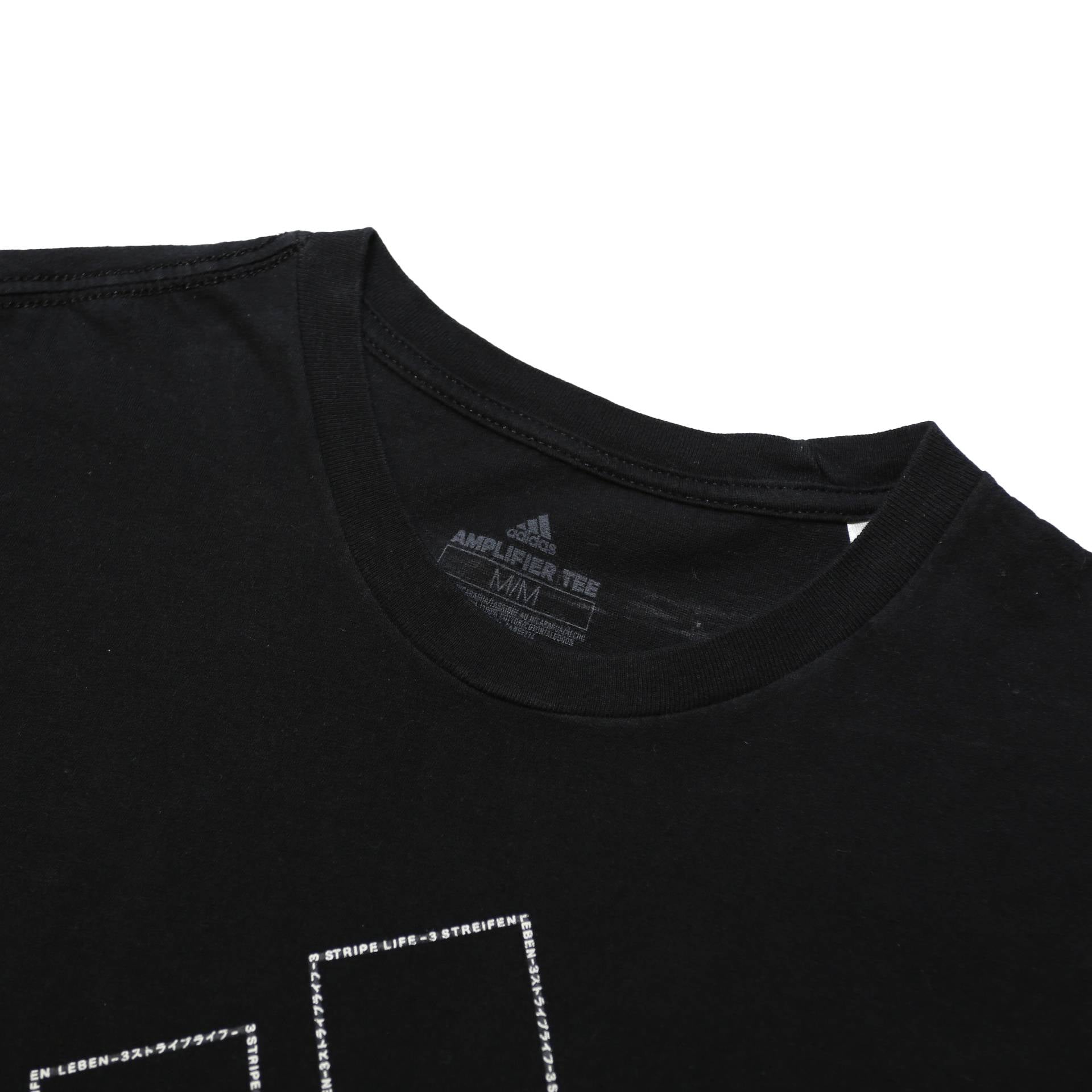 Black Mens Cotton Blend Graphic T-Shirt XS Short Sleeve Crew Neck Adidas Logo
