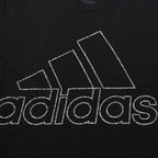 Black Mens Cotton Blend Graphic T-Shirt XS Short Sleeve Crew Neck Adidas Logo