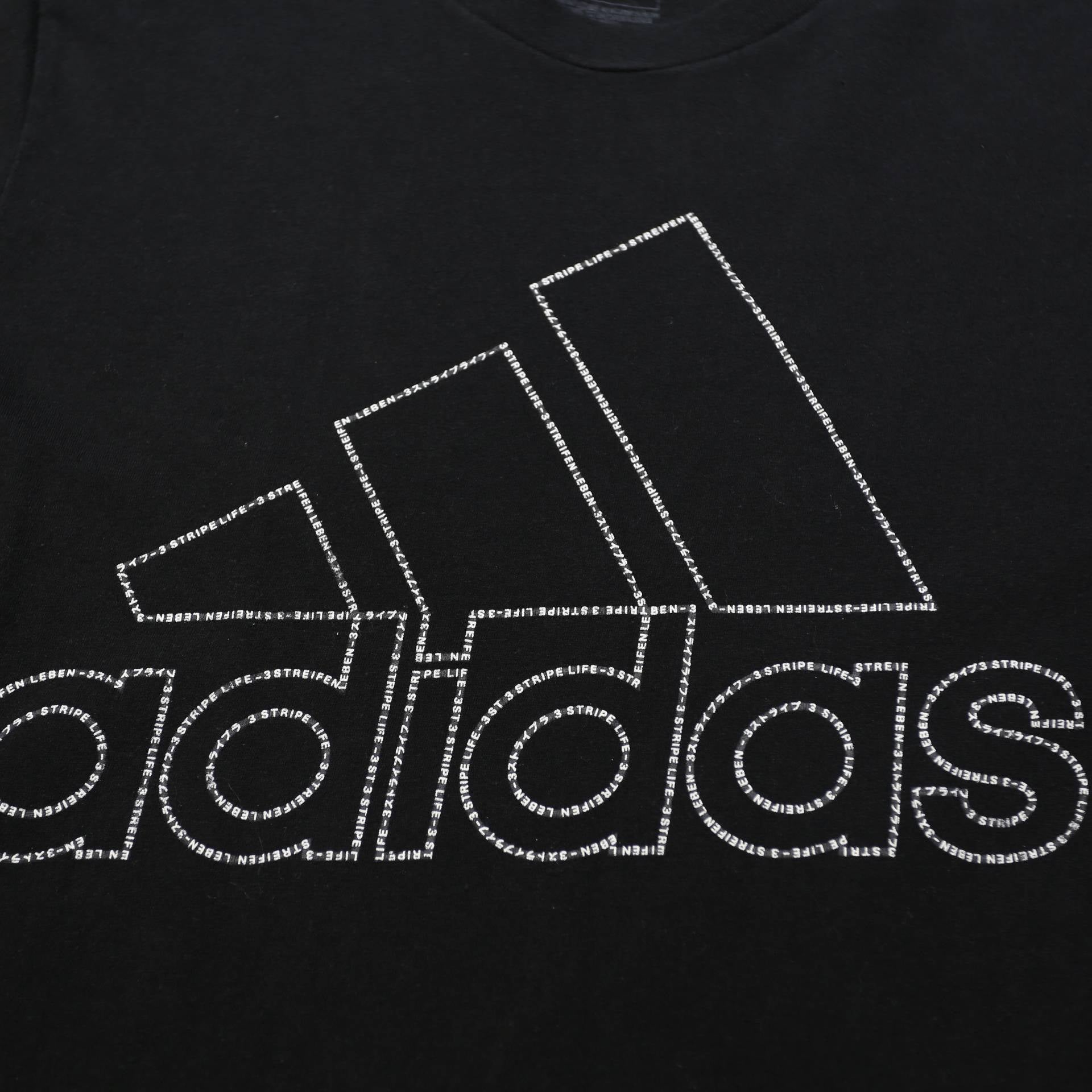 Black Mens Cotton Blend Graphic T-Shirt XS Short Sleeve Crew Neck Adidas Logo