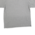 Mens Grey & Black Striped Polo Shirt XL Cotton Blend Short Sleeve Basic