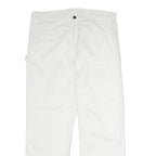 DICKIES Mens Cotton White Relaxed Straight Trousers W36 L30 Workwear Casual