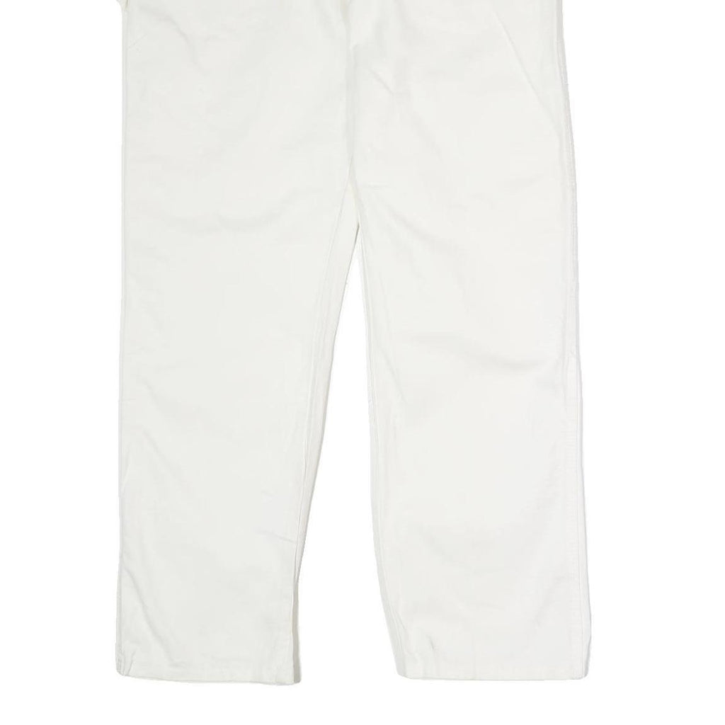 DICKIES Mens Cotton White Relaxed Straight Trousers W36 L30 Workwear Casual