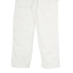 DICKIES Mens Cotton White Relaxed Straight Trousers W36 L30 Workwear Casual