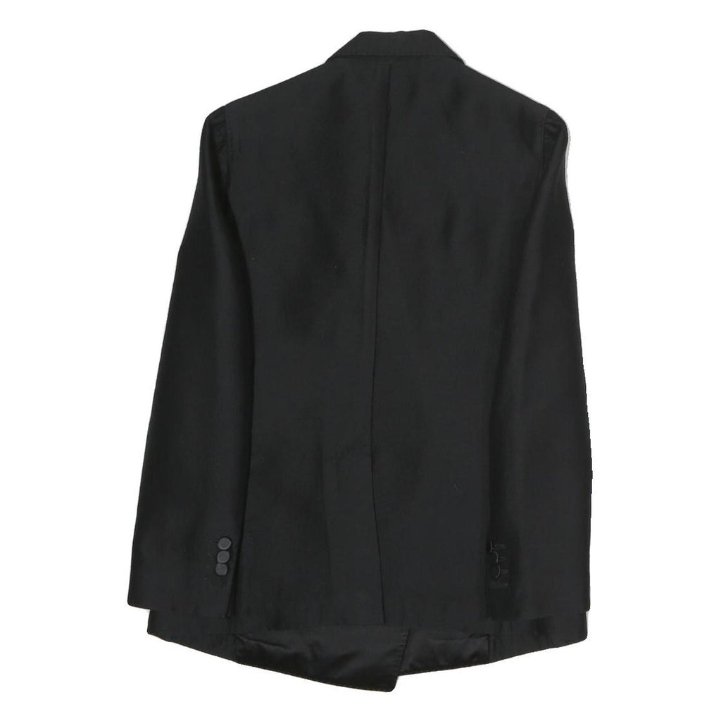 DSQUARED2 Womens Black Satin Lapel Double Breasted Jacket M Polyester Button