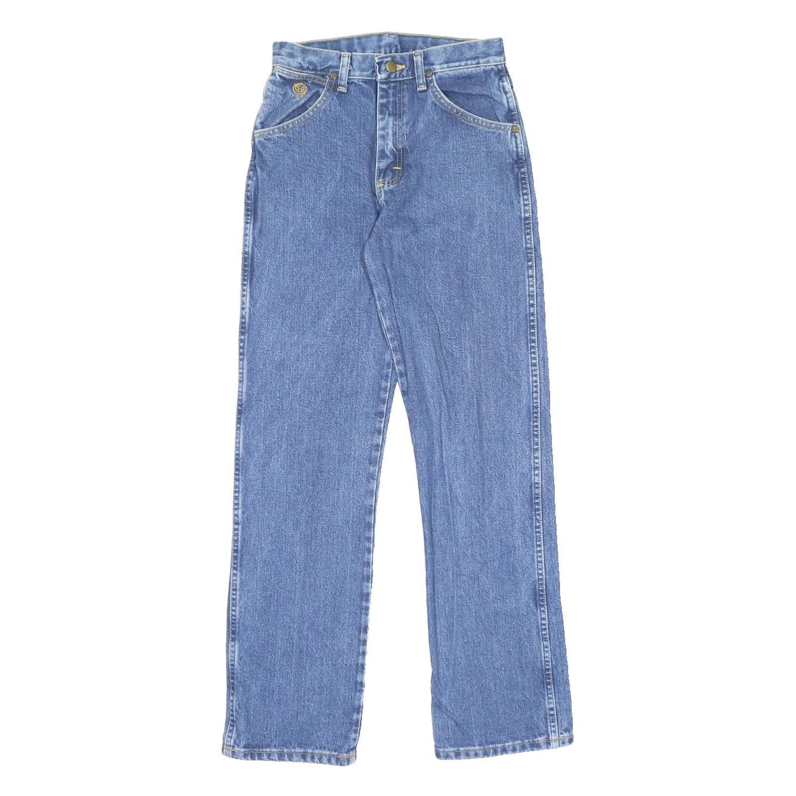 WRANGLER Boys Regular Blue Denim Medium Jeans W26 L30 Classic Cotton Zip
