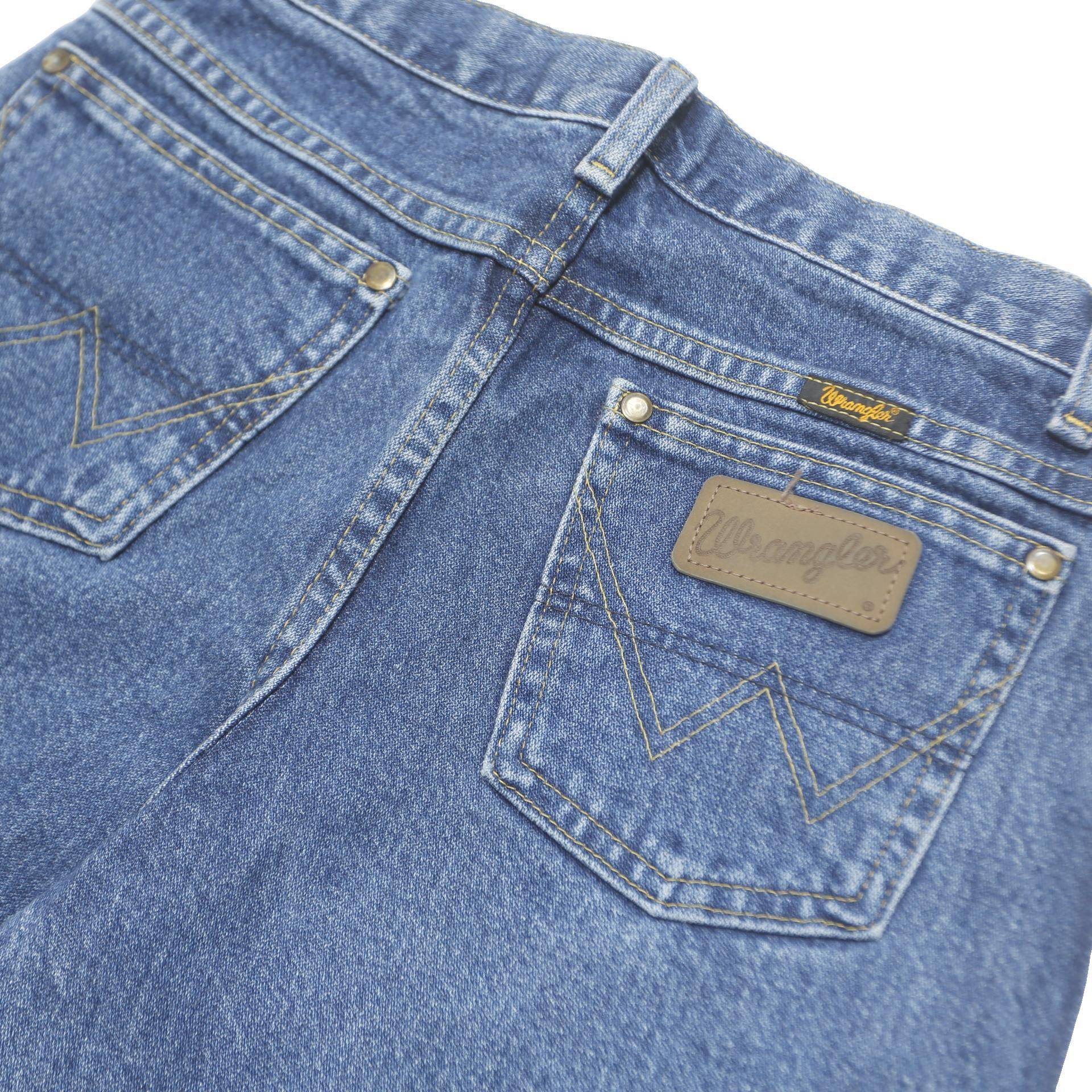 WRANGLER Boys Regular Blue Denim Medium Jeans W26 L30 Classic Cotton Zip