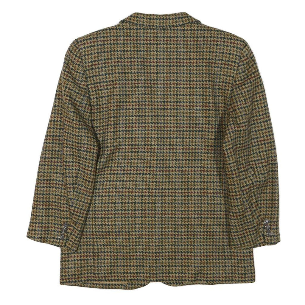 BURBERRYS Womens Brown & Green Wool Houndstooth Tailored Jacket S Button Closure