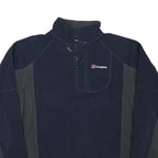 BERGHAUS Mens Navy Blue & Dark Grey Half Zip Outdoor Fleece S Polyester Blend