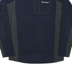 BERGHAUS Mens Navy Blue & Dark Grey Half Zip Outdoor Fleece S Polyester Blend
