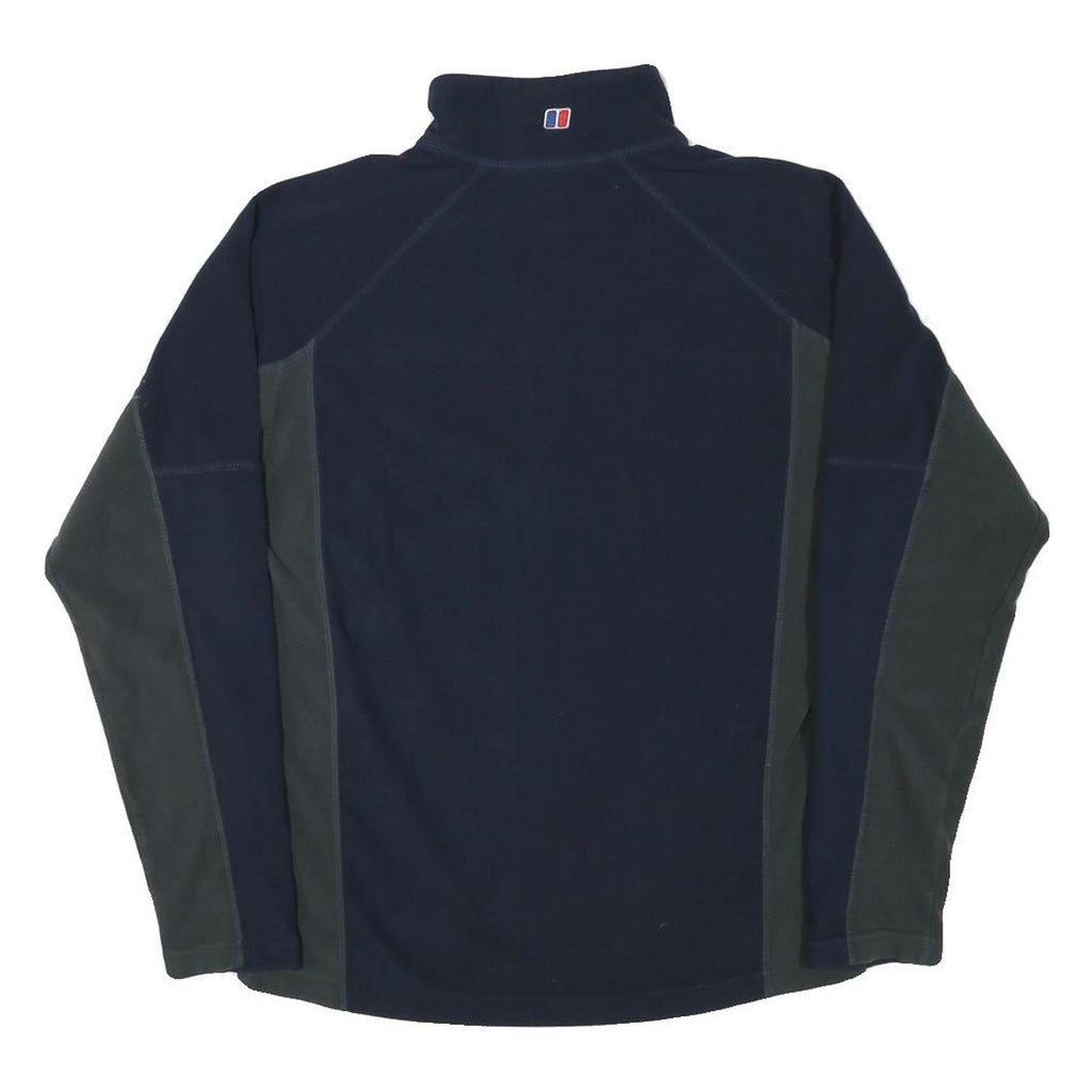 BERGHAUS Mens Navy Blue & Dark Grey Half Zip Outdoor Fleece S Polyester Blend