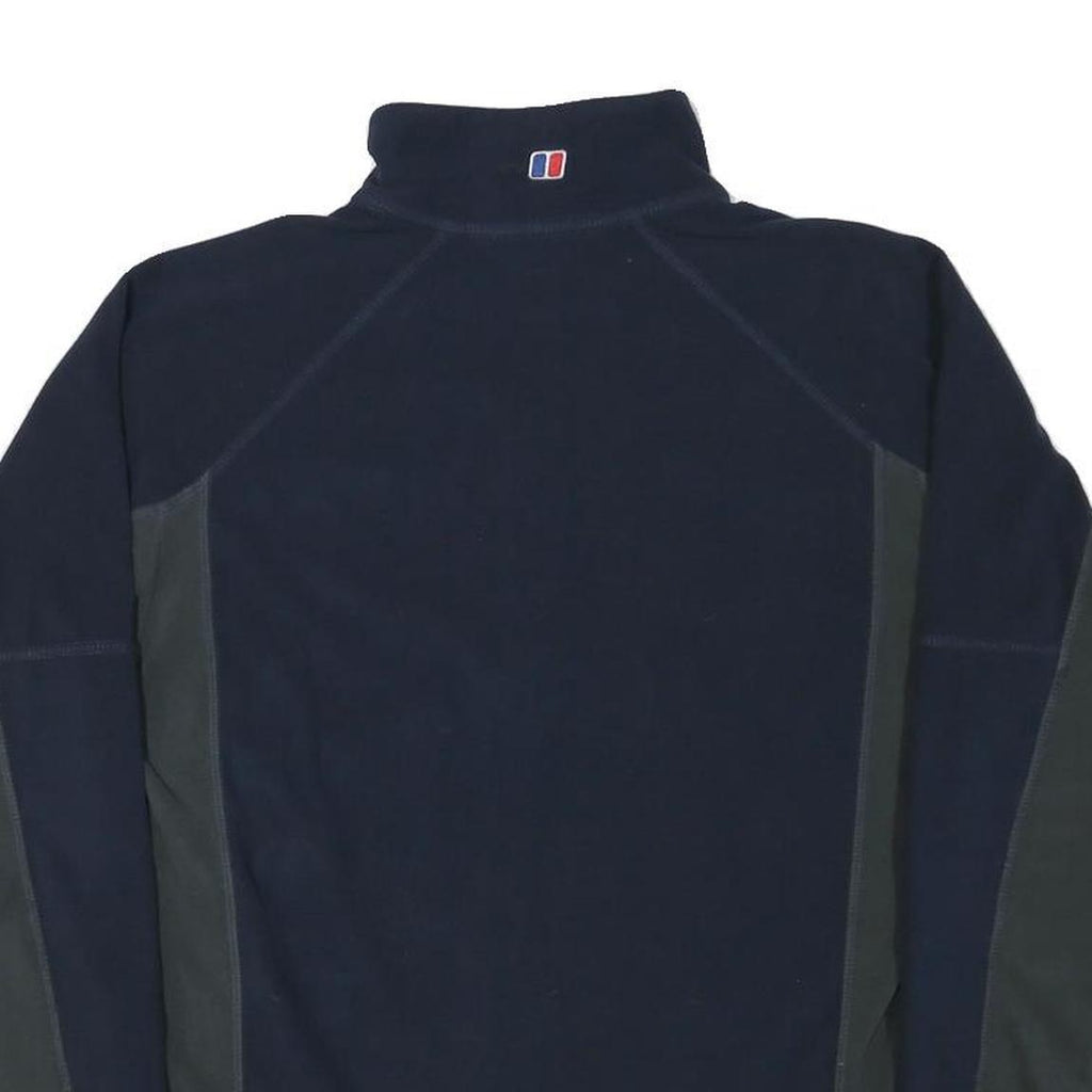 BERGHAUS Mens Navy Blue & Dark Grey Half Zip Outdoor Fleece S Polyester Blend