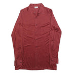 MAESTRO Mens Red Polyester Blend Shirt S Long Sleeve Classic Button Collar