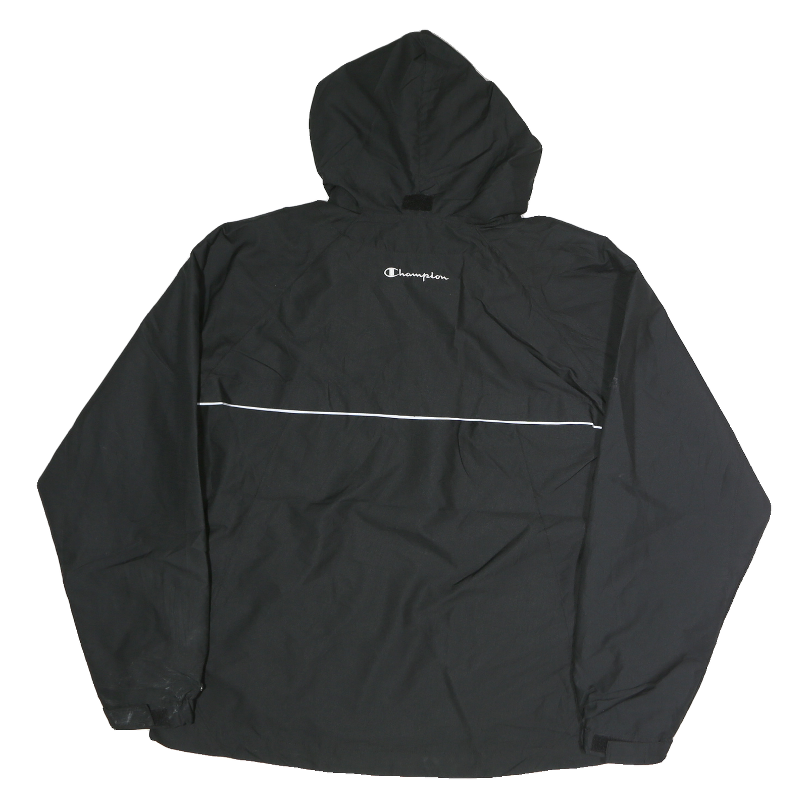 CHAMPION Mens Black Sheridan Blackhawks Hooded Jacket L Polyester Zip