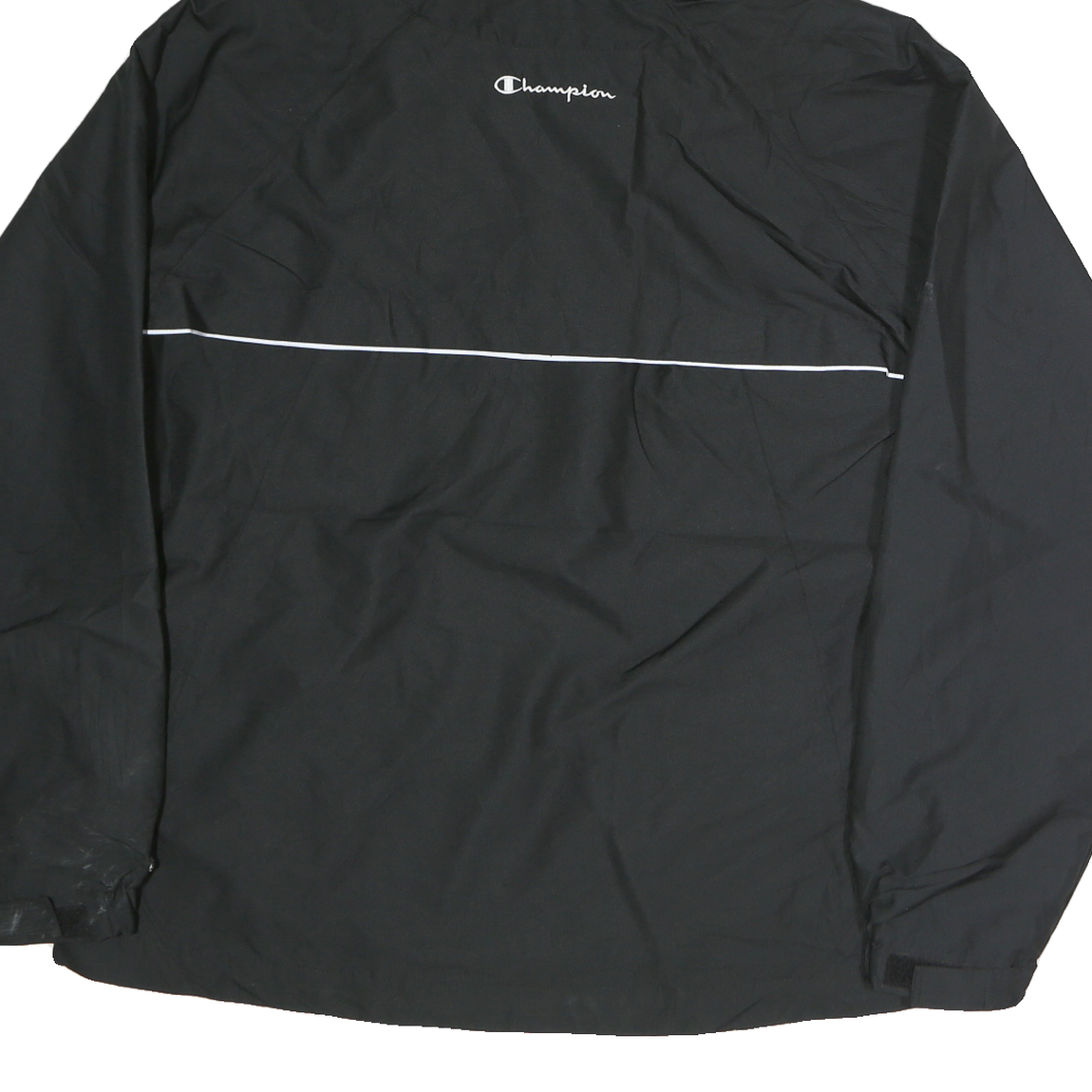 CHAMPION Mens Black Sheridan Blackhawks Hooded Jacket L Polyester Zip