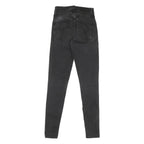 LEVI'S Womens Slim Black Denim Raw Zip Jeans W25 L29 Skinny Fit Casual