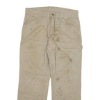 CARHARTT Mens Regular Beige Cotton Blend Regular Fit Trousers W34 L29 Workwear