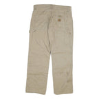 CARHARTT Mens Regular Beige Cotton Blend Regular Fit Trousers W34 L29 Workwear