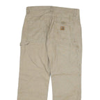 CARHARTT Mens Regular Beige Cotton Blend Regular Fit Trousers W34 L29 Workwear