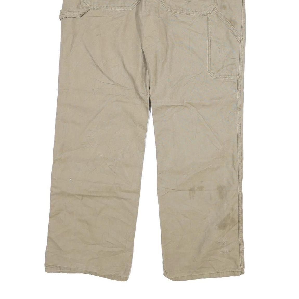 CARHARTT Mens Regular Beige Cotton Blend Regular Fit Trousers W34 L29 Workwear