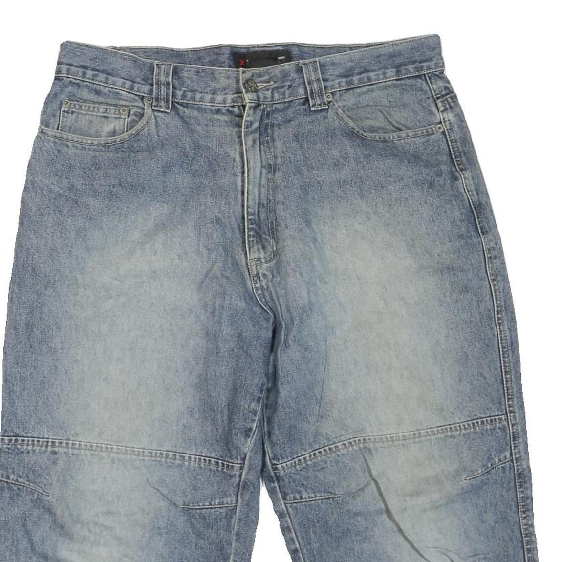 ICON Mens Shorts Blue Casual Denim L W36 Comfortable Cotton Blend