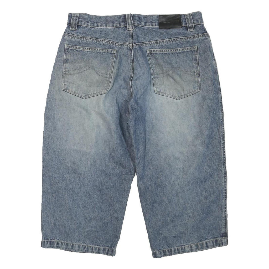 ICON Mens Shorts Blue Casual Denim L W36 Comfortable Cotton Blend