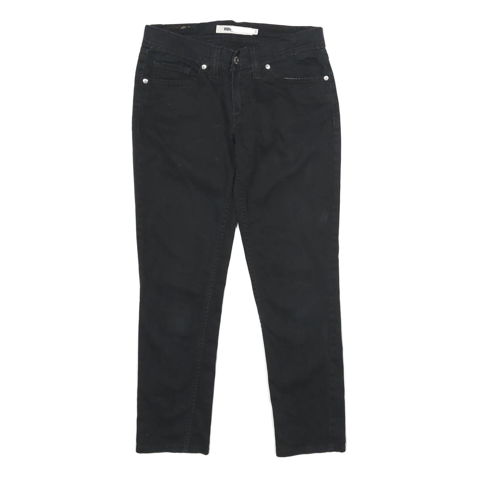 LEVI'S 524 Skinny Womens Jeans Black Slim Denim W26 L26 Stylish Zip Cotton Blend